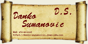 Danko Šumanović vizit kartica